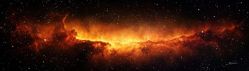 Wall Mural - stunning cosmic event in spacenebula discovery showcase vibrant orange and black background captivat
