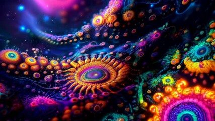 Wall Mural - Embark on a mesmerizing psychedelic journey through cosmic visuals and vibrant colors for art lovers

