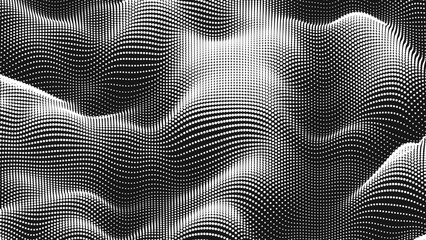 Poster - point wave noise texture. abstract dot background. technological cyberspace background.