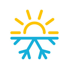 Wall Mural - sun and snowflake icon. hot and cold
