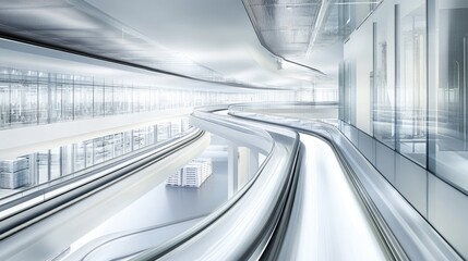 Poster - Futuristic Minimalist Interior in Modern Architectural Design