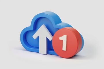 Leinwandbilder - One file uploaded to the cloud storage. Uploading progress visualized.