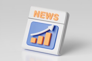 Poster - News growth visualized with an upward trending bar graph.