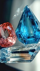 Poster - Stunning Display of Rare Taffeite Gems Reflecting Light in Vibrant Colors