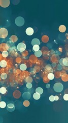 Poster - Vibrant Dance of Round Spots Glowing Against a Dark Backdrop in an Abstract Illusion