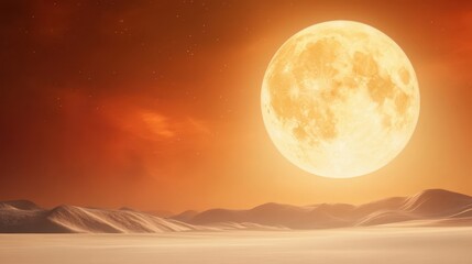 Poster - Exploring the Desolate Beauty of a Sunset on Mars With a Massive Glowing Planet