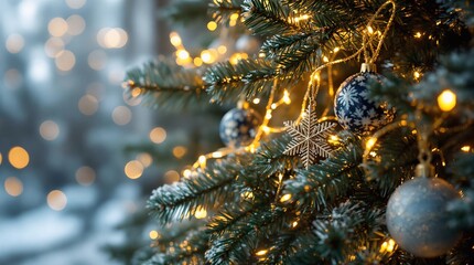 Aufkleber - Christmas Tree with Lights