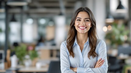 Poster - Confident professional in a modern office setting.