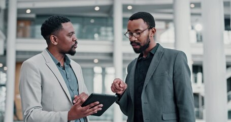 Poster - mentor, planning and business with black people and tablet for teamwork, networking and client propo