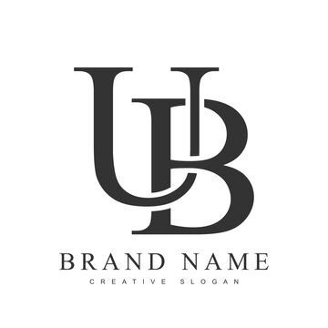 UB trendy logotype template. Initial letter u and b classic font style. Creative logo for company name or identity.