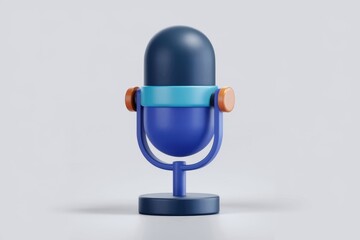 Aufkleber - A stylized 3D rendering of a colorful microphone, symbolizing podcasting, communication, and recording.