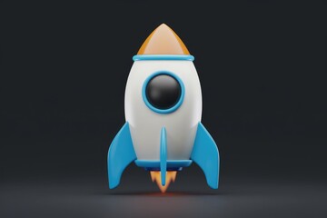 Poster - A cartoon rocket ready for launch, symbolizing new beginnings and innovation.