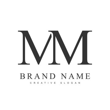 MM trendy logotype template. Initial letter m and m classic font style. Creative logo for company name or identity.