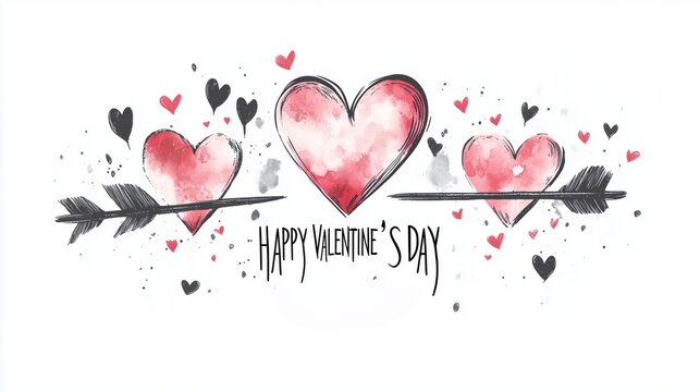 Valentines Day Calligraphy Banner with Heart