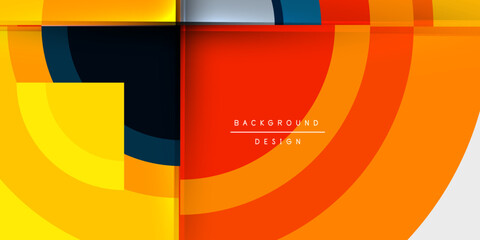 Fototapete - Techno circles and semi circles. Vector Illustration For Wallpaper, Banner, Background, Card, Book Illustration, landing page