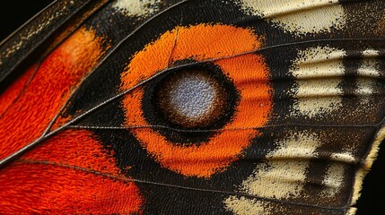 Poster - A detailed macro shot of a butterflys eye revealing the unique texture and structure Stock Photo with side copy space