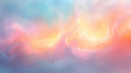 Poster - Pastel Sky: Dreamy Cloudscape, Soft Hues, Colorful Abstract Background, Serene, Tranquil, Peaceful