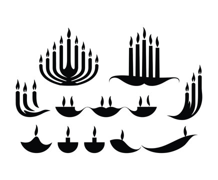 Kinara Silhouette Vector Template Cultural Design