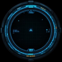 Poster - Futuristic HUD interface with digital display, targeting system, and data readout.