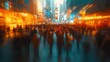 © pongtap - Crowded street scene times square urban life city dynamic view energy