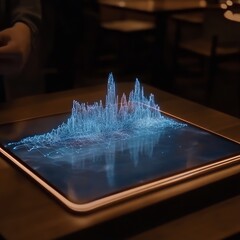 Poster - Interactive holographic data visualization on a digital table.