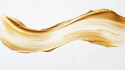 Poster - Dynamic gold paint stroke creative studio art composition contemporary setting close-up view artistic expression