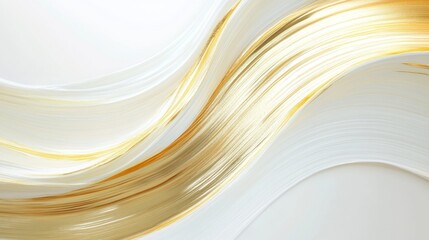 Poster - Dynamic golden wave pattern abstract design digital art minimalist style close-up view modern aesthetic for visual impact