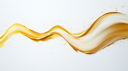 Poster - Elegant golden wave painting fine art studio abstract artwork minimalist environment close-up view modern aesthetic