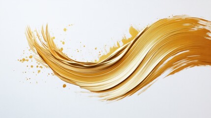 Poster - Dynamic gold brush stroke artwork abstract art space digital creation minimalist environment artistic viewpoint creativity concept