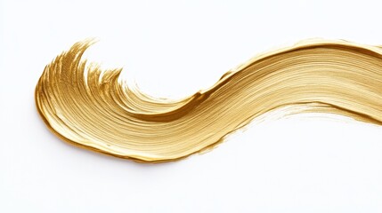 Poster - Golden paint stroke art studio digital artwork minimalist close-up creative expression