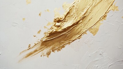 Poster - Dynamic golden stroke artistic canvas abstract visuals minimalist environment close-up view creative expression for impact