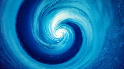Poster - Abstract Blue Swirling Vortex with Dynamic Energy and Glowing Depth
