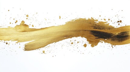 Poster - Dynamic gold paint splash art studio space abstract design creative environment close-up view artistic expression for visual impact