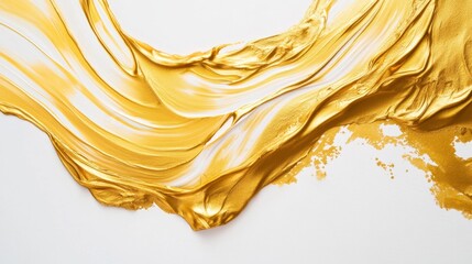 Poster - Gold paint flowing abstract art studio setting visual content textured background creative perspective artistic expression