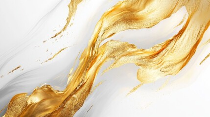 Poster - Dynamic gold wave artistry abstract studio digital artwork minimalist design close-up visual innovation