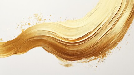 Poster - Dynamic gold brush stroke creative studio abstract art minimalist design close-up perspective visual elegance