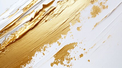 Poster - Artistic gold leaf application studio setting abstract art bright environment close-up view creative expression