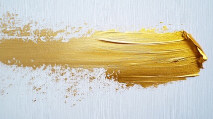 Poster - Artistic brushstroke studio visual art creative space close-up expressing emotion through gold paint