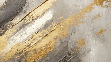 Poster - Abstract gold and gray art piece contemporary gallery digital artwork artistic environment close-up view visual elegance