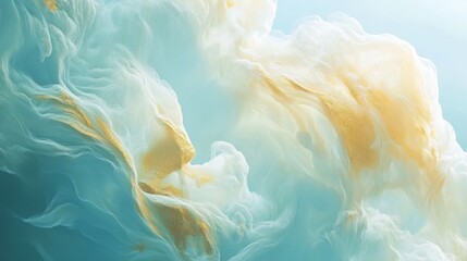 Poster - Whimsical abstract swirls in soft pastel colors digital art ethereal atmosphere creative expression