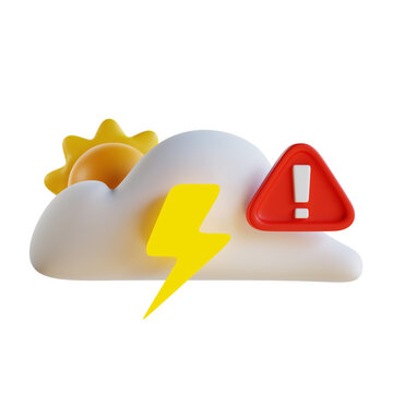 3d render icon Weather Alert