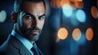 © marco - Intense Gaze: A Portrait of a Confident Man in the City at Night