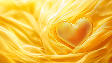 Poster - Gentle tulle drapes form radiant heart shapes, beautifully lit from behind, showcasing a warm, romantic atmosphere