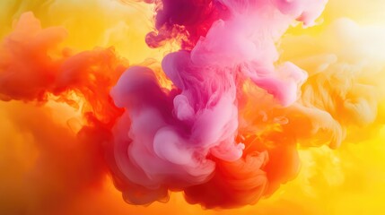Poster - Colorful Swirls of Ink and Smoke Against a Bright Background