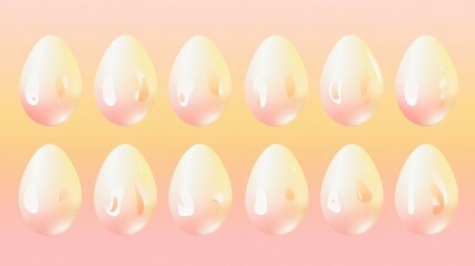 Poster - Soft Pastel Colorful Egg Shapes in Gradient Background Design