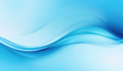 Poster - abstract blue background with smooth lines and waves