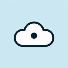 Poster - A minimalist cloud with a dot in the center