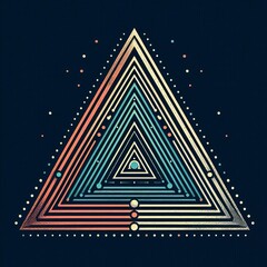 Poster - a triangle with multiple dots horizontal stripes a gradient fill