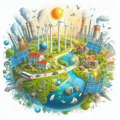 Poster - A world where renewable energy has made fossil fuels obsolete A