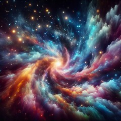 Poster - Abstract Galaxy Digital art of a galaxy with added stardust and